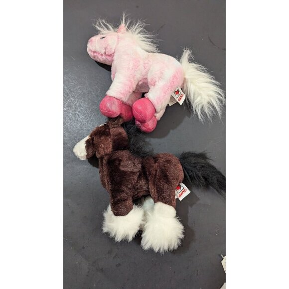 Ganz Webkinz Pink & Brown Plush Horses 8" Stuffed Animal Toys Soft & Cuddly - Picture 1 of 11